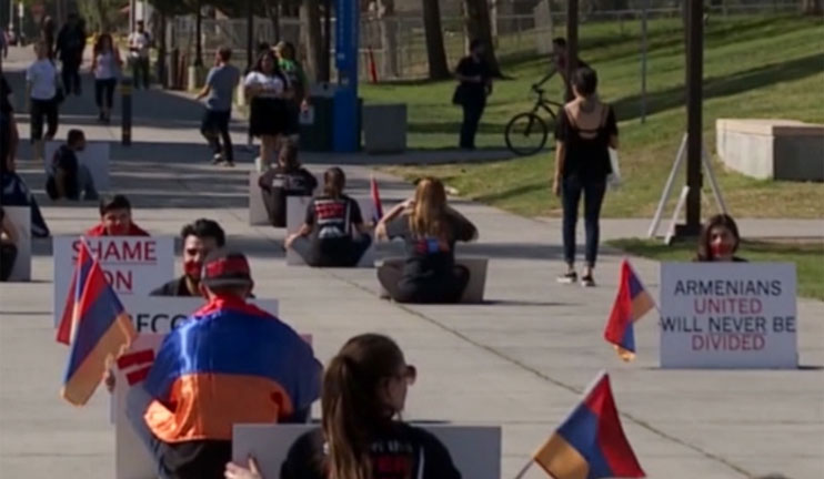 The Armenian students of the University of California spoke against the denial of Armenian Genocide
