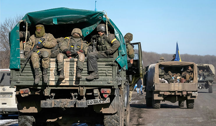 The Ukraine army started to retreat from the positions in Donbas