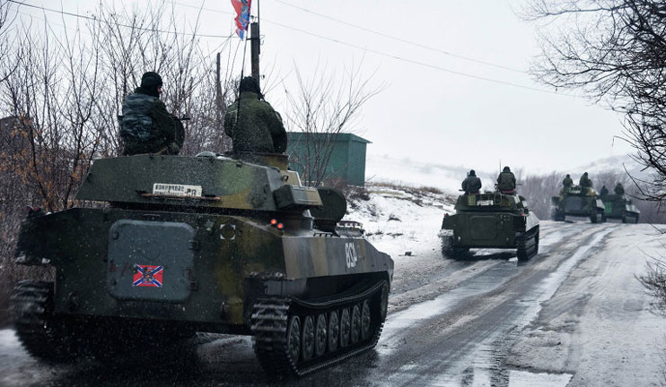 Heavy artillery was drawn back from the south-east demarcation line of Ukraine