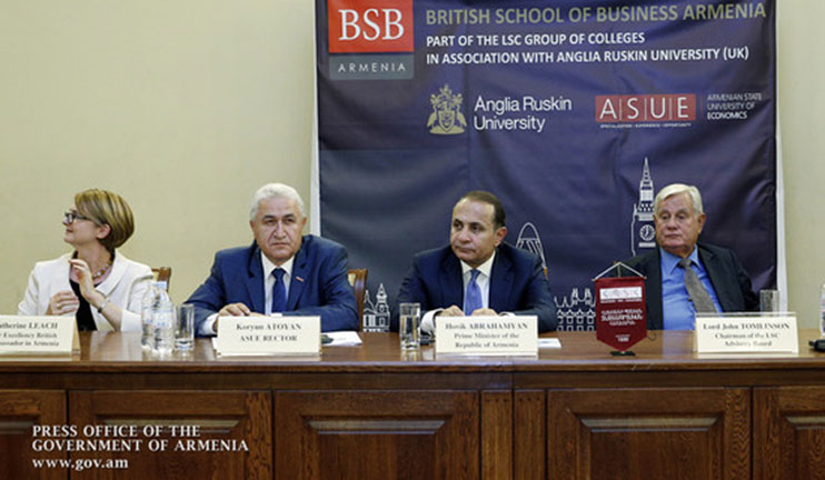PM Hovik Abrahamyan Participated in the Opening of the British Business School