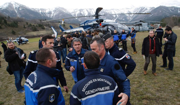 The rescuers found one of the black boxes of the plane which crashed in the south of France