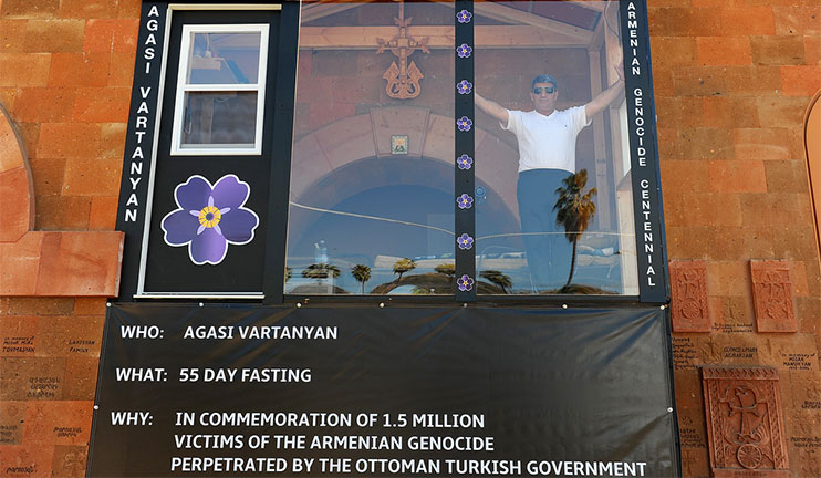 Aghasi Vardanyan who lives in Los Angeles started a hunger strike on the threshold of the 100th anniversary of the Armenian Genocide