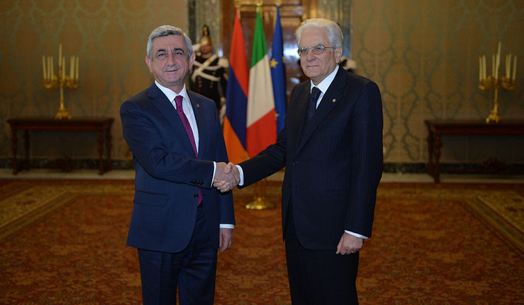 Սերժ Սարգսյանը Հռոմում հանդիպել է Իտալիայի Նախագահ Սերջիո Մատարելլայի հետ
