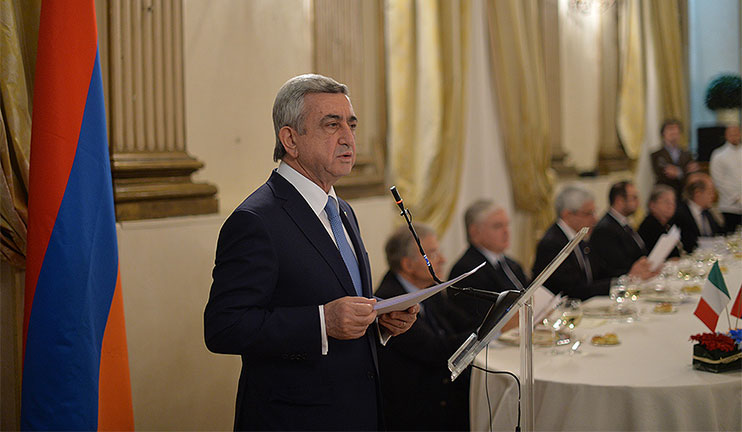 Հանրապետության Նախագահն ընթրել է իտալացի խորհրդարանականների հետ