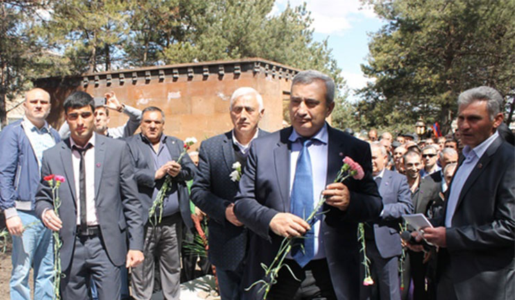 A cross stone was put in Khando village, Javakhk, to commemorate the victims of the Armenian Genocide