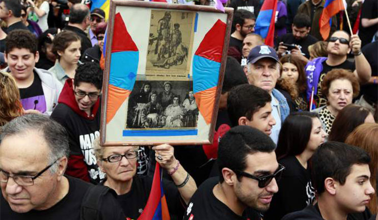 American-Armenians organized a protest march in Los Angeles