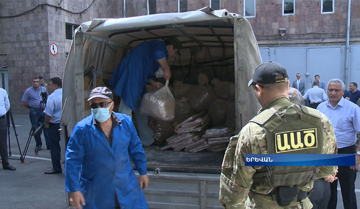 The 850 kg of heroin, found at Meghri checkpoint last year, has been destroyed
