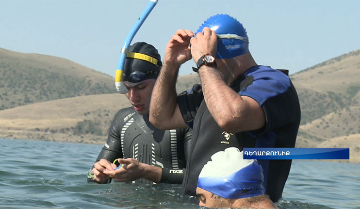 The opening of the Extreme sports club was declared with a 10km swim in Sevan Lake