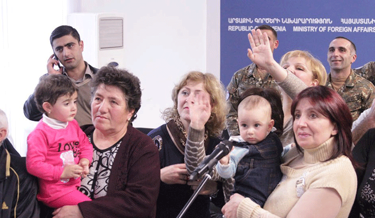 Video bridge between Armenian peacekeepers and their family members