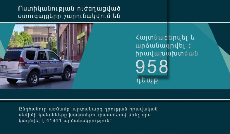 Մեկ օրում գրանցվել է իրավախախտման 958 դեպք․ ոստիկանություն