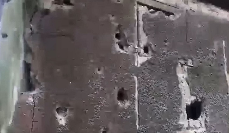 The Azeri shelling damaged the bakery in Chinari village and the house next to it