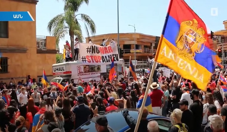 Ադրբեջանցիների սադրանքը Լոս Անջելեսի հայկական ցույցի ժամանակ