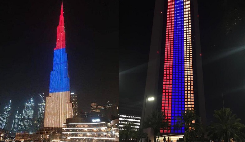 Abu Dhabi Oil Company skyscraper and Burj Khalifa in Dubai to be illuminated with the colors of the Armenian national flag