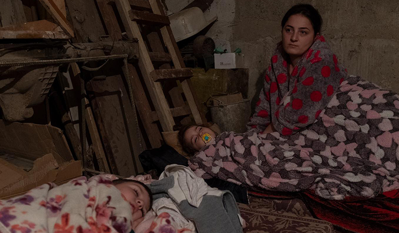 At night in the bomb shelter. The RA Government has published photos