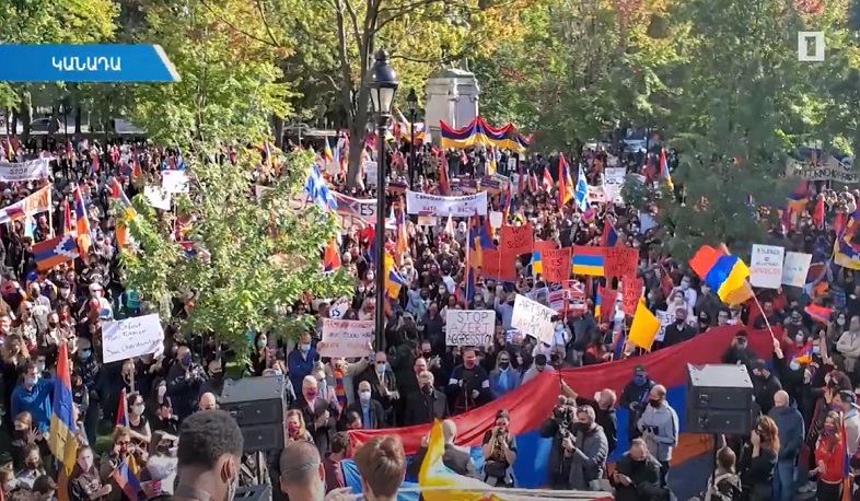 Massive Protests of Armenians in Los Angeles, Montreal, Paris Against Azeri Aggression