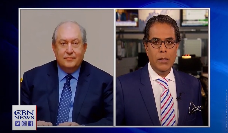 Թուրքիան խաղաղ գործընթացի ամենամեծ խոչընդոտն է. նախագահ Արմեն Սարգսյանը՝ CBN News հեռուստաընկերությանը