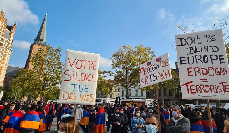 Բելգիահայերը ցույցեր են կազմակերպել Բրյուսելում՝ հաջակցություն Արցախի