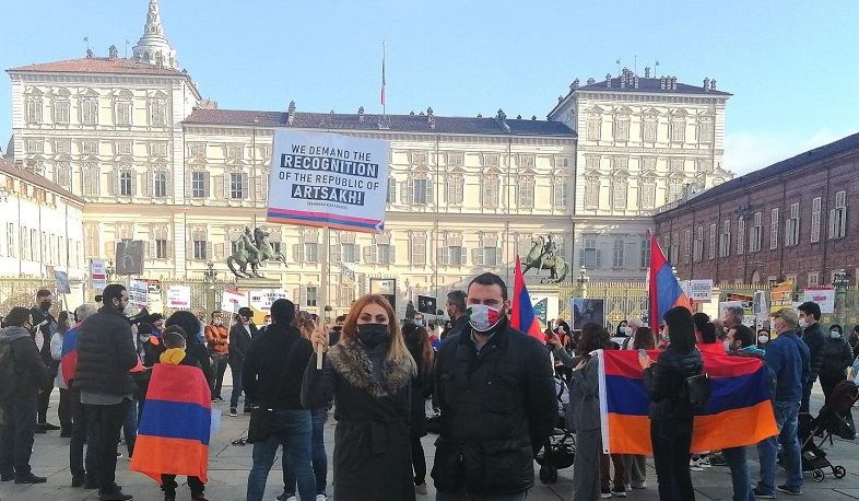 Հայերը ակցիա են կազմակերպել նաև Իտալիայի Թուրին քաղաքում