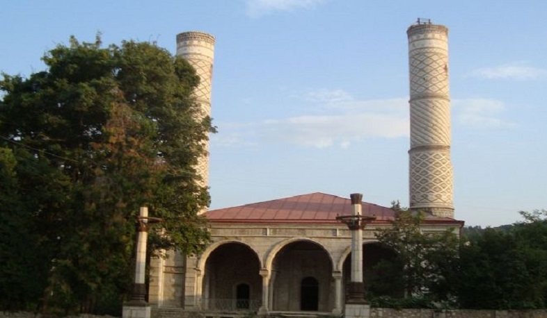 As a result of the enemy's shelling, the Persian Gyovhar agha mosque in Shushi was damaged