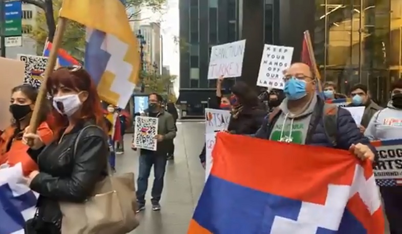 Ամո՛թ Թուրքիային. Նյու Յորքի հայերը բողոքի ցույց են անցկացնում Թուրքիայի հյուպատոսարանի դիմաց