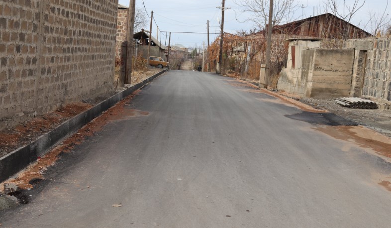Վերին Արտաշատում ավարտվել են սուբվենցիոն ծրագրով իրականացվող ասֆալտապատման աշխատանքները