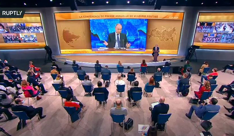 Vladimir Putin holds annual press conference in Moscow. LIVE