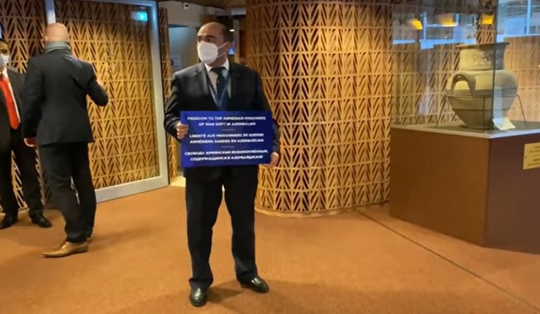 Marukyan held a protest action in PACE demanding the release of the captives