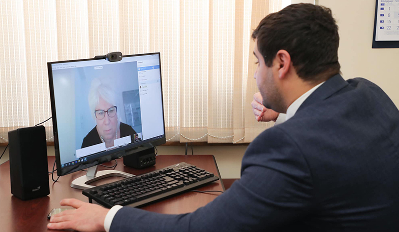 Արման Եղոյանը հեռավար հանդիպում է ունեցել ԵՄ-Հայաստան խորհրդարանական գործընկերության կոմիտեի համանախագահ Մարինա Կալյուրանդի հետ