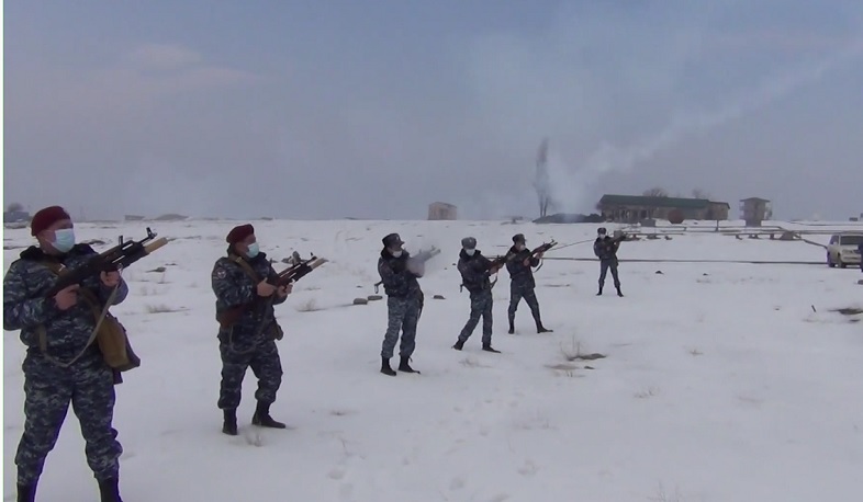 Ոստիկանության զորքերի ծառայողներն ուսումնական պարապմունք են անցկացրել