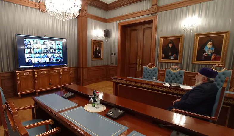 Գարեգին Բ Կաթողիկոսը տեսակապով հանդիպել է ԱՄՆ Հայոց Արևելյան թեմի առաջնորդի և թեմի հոգևորականների հետ