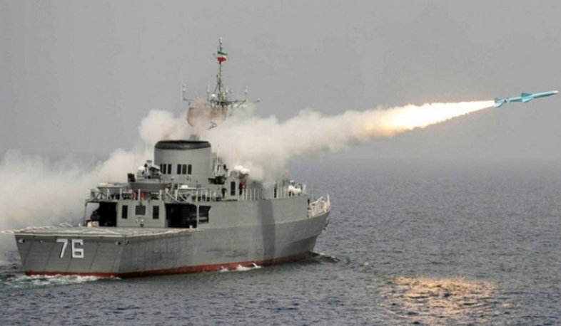Iranian and Russian warships opened fire on naval targets during exercise