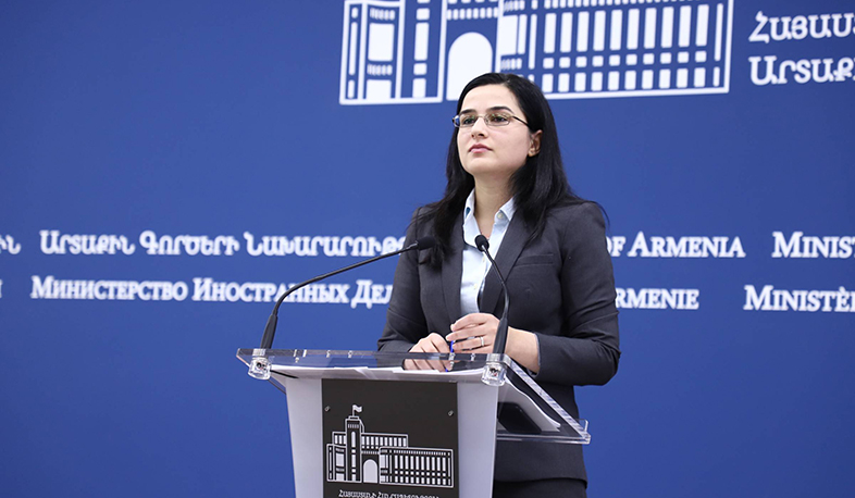 Aliyev’s rhetoric is a blatant challenge to international law, it in no way contributes to the stability of the region: Spokeswoman for Armenian Foreign Ministry