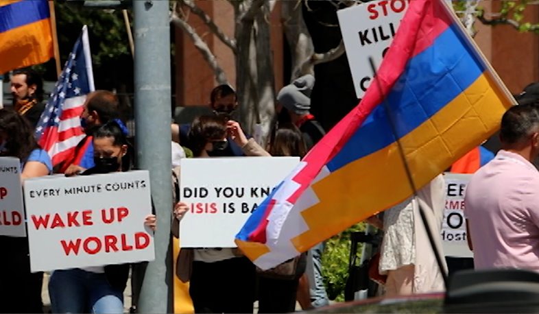 Community holds silent protest in Los Angeles to demand release of Armenian POWs