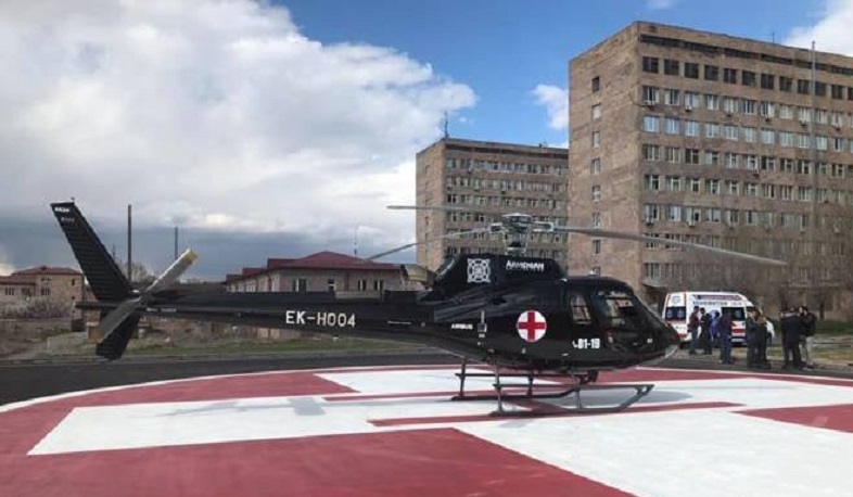 Սյունիքի մարզից ուղղաթիռով «Սուրբ Աստվածամայր» ԲԿ է տեղափոխվել մեկ տարեկան երեխա՝ ցնցումային համախտանիշով և բարձր ջերմությամբ