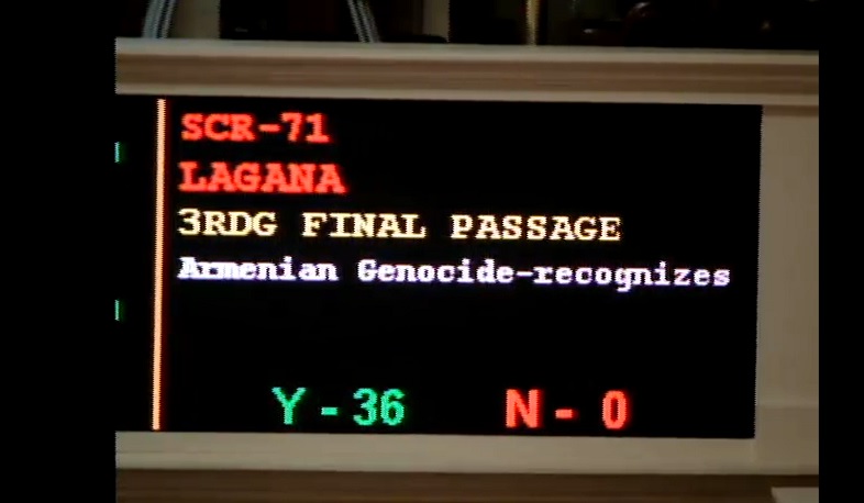 Արցախի անկախությունը ճանաչող բանաձևը Նյու Ջերսիի սենատում ընդունվել է միաձայն