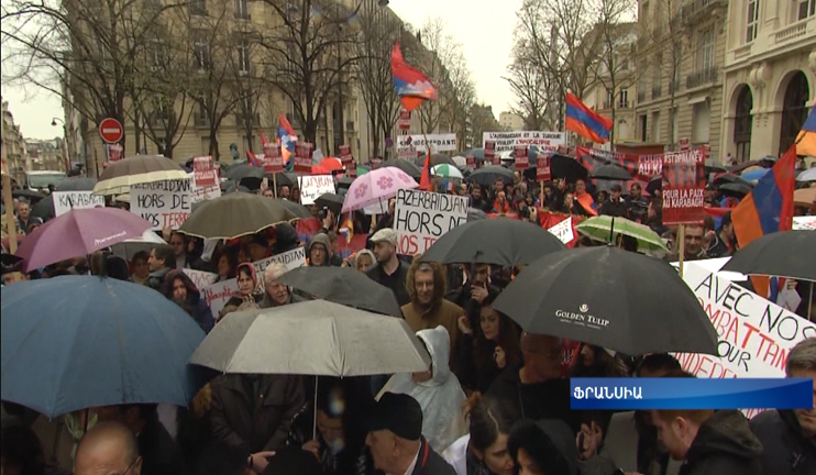 Protest in Paris: Karabagh is ours, Aliyev- the murderer
