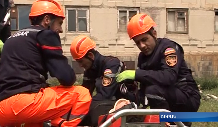 Ministry of Emergency Situations: rescue team training in Shirak