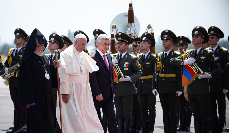 Pope Francis arrives in Yerevan