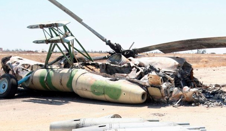 Russian military helicopter shot in Syria