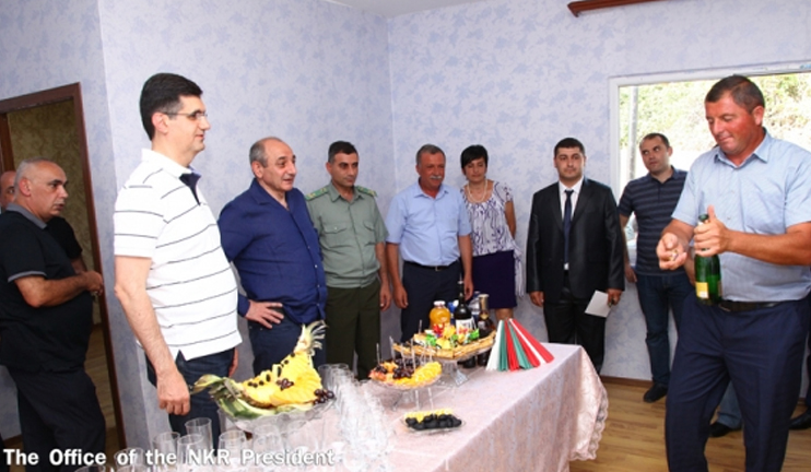 President of Artsakh attends housewarming ceremony of newly built  residential district in Kashatagh