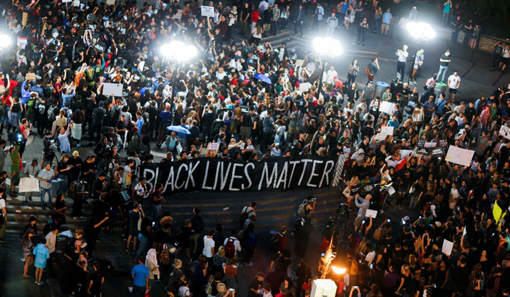 African Americans protest against police brutality