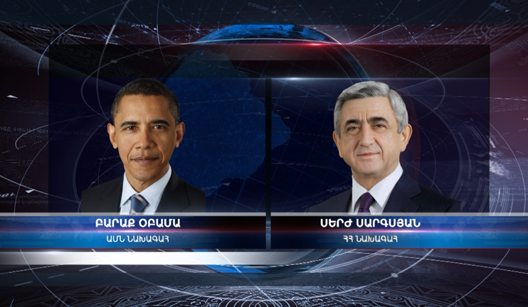 US President Barack Obama issues a congratulatory message to Serzh Sargsyan