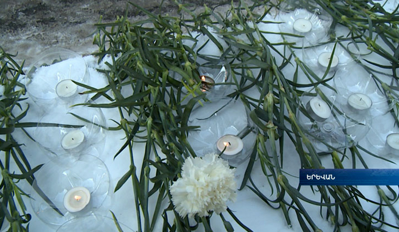 Flowers laid in front of Russian and German Embassies in Yerevan