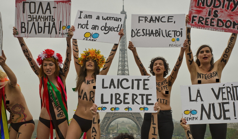 Femen movement protesting through slogans on naked bodies, ceases operation
