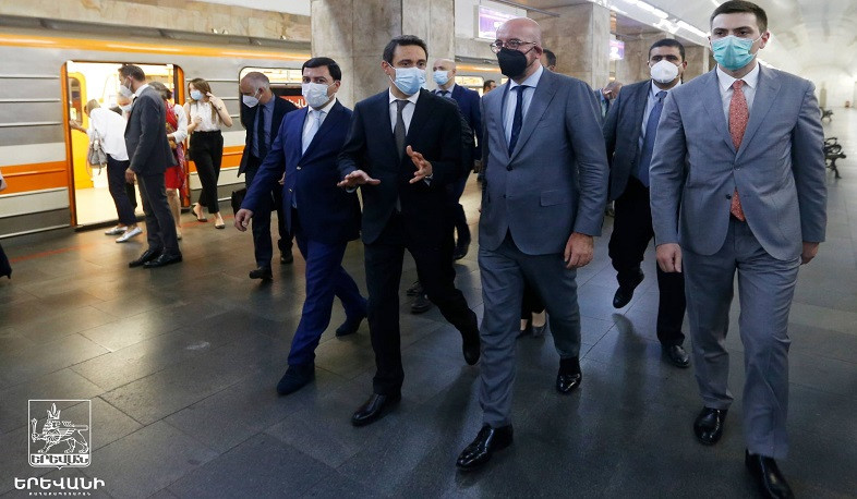 Հայկ Մարությանն ու Շառլ Միշելը շրջայց են կատարել Երևանի մետրոպոլիտենում