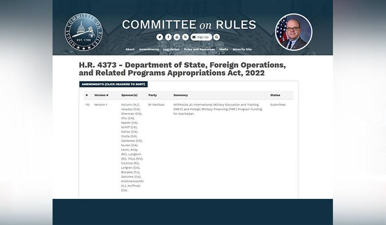 Congress committee approves initiative to vote on bill suspending US military assistance to Azerbaijan
