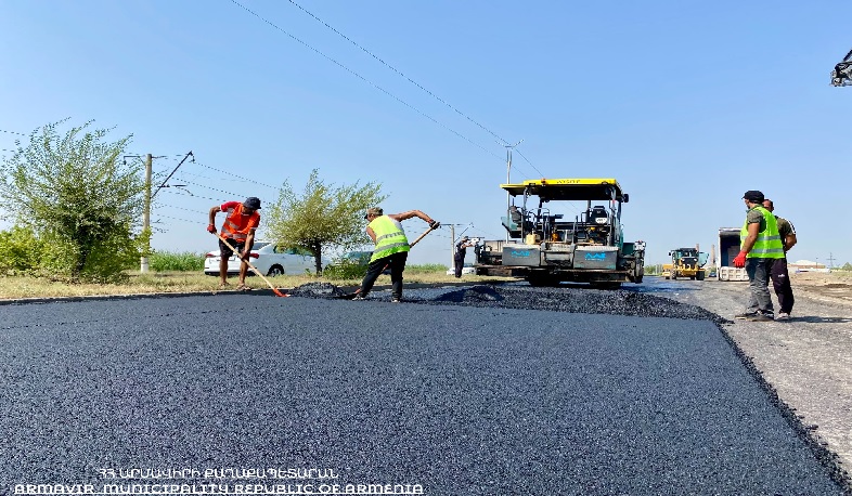 Ավտոճանապարհի նորոգման աշխատանքներ Մեծամոր-Արմավիր հատվածում