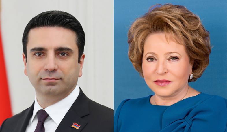 Valentina Matviyenko congratulated Alen Simonyan on being elected President of Parliament