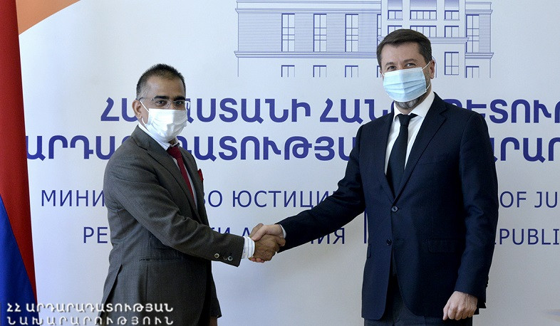 Արդարադատության նախարարը և Հնդկաստանի դեսպանը կարևորել են իրավական փոխօգնության բնագավառում երկկողմ հարաբերությունների խորացման անհրաժեշտությունը