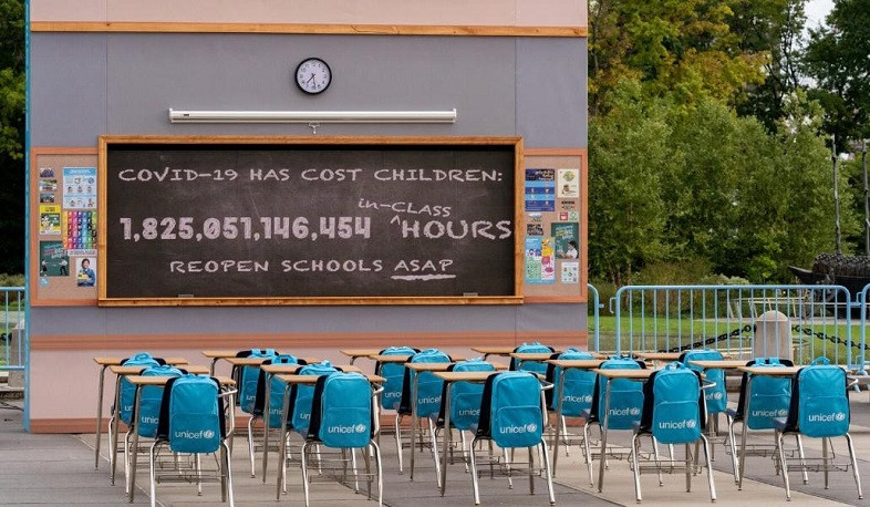 Քովիդի պատճառով աշակերտներն առկա ուսուցման 1.8 տրիլիոն՝ շարունակաբար ավելացող դասաժամ են բաց թողել աշխարհում. ՅՈՒՆԻՍԵՖ